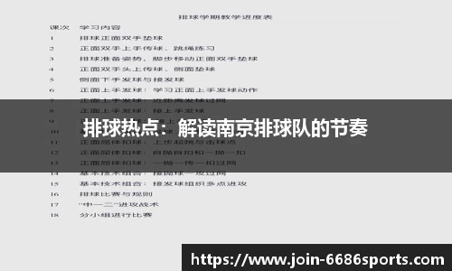 排球热点：解读南京排球队的节奏